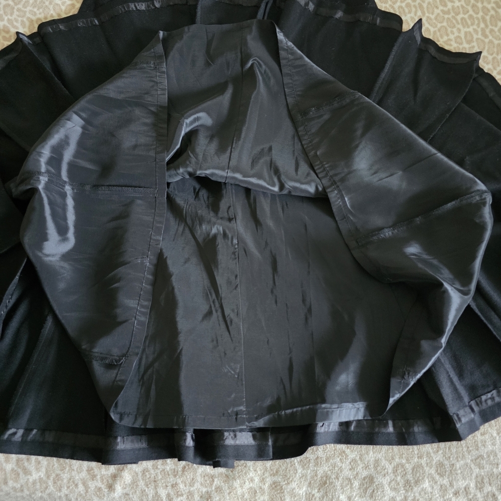 Talbot Black Wool Blend Lined Pleated Skirt Size 12 - Picture 10 of 12